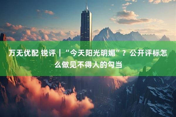 万无优配 锐评｜“今天阳光明媚”？公开评标怎么做见不得人的勾当