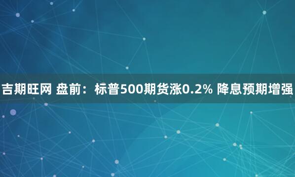吉期旺网 盘前：标普500期货涨0.2% 降息预期增强