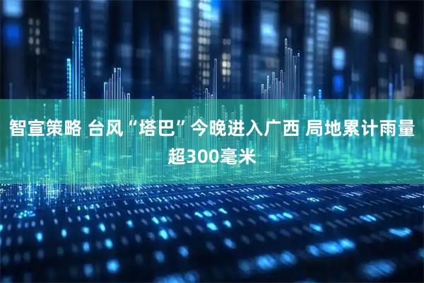 智宣策略 台风“塔巴”今晚进入广西 局地累计雨量超300毫米